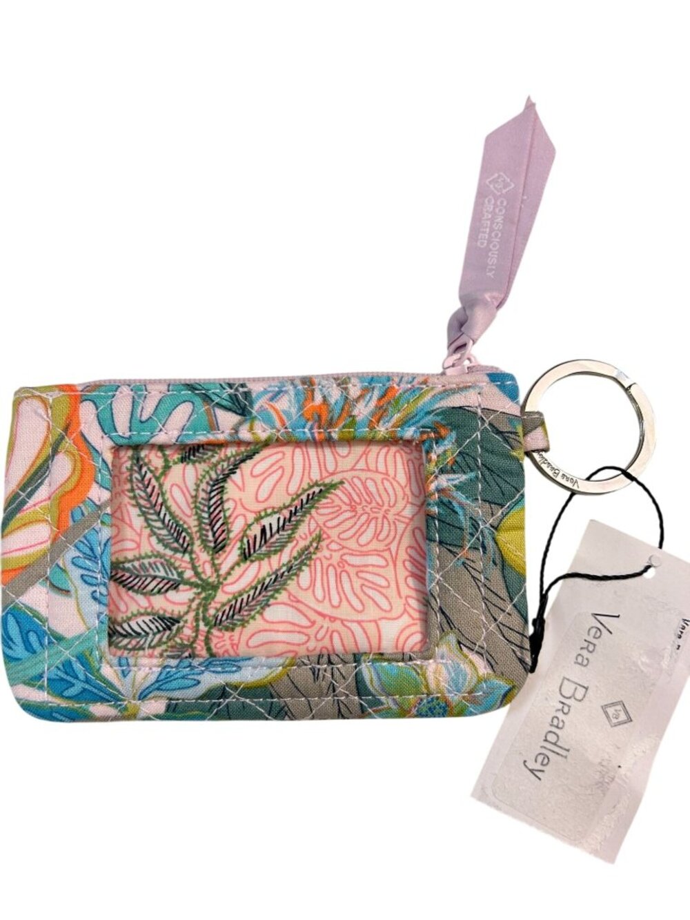 Vera Bradley Rain Forest Canopy Zip ID Coin Case Small Wallet NWT